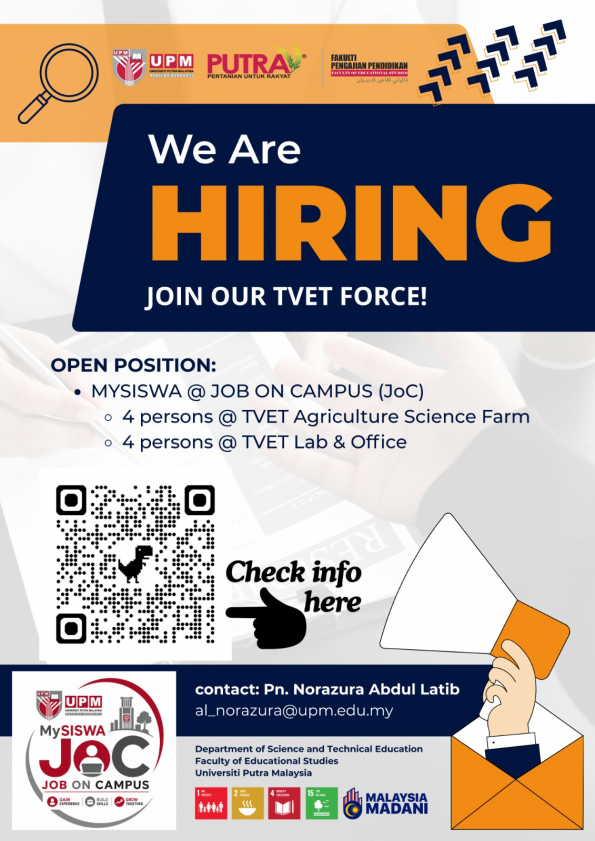 HIRING MYSISWA @ JOB ON CAMPUS (JoC) TVET FPP UPM